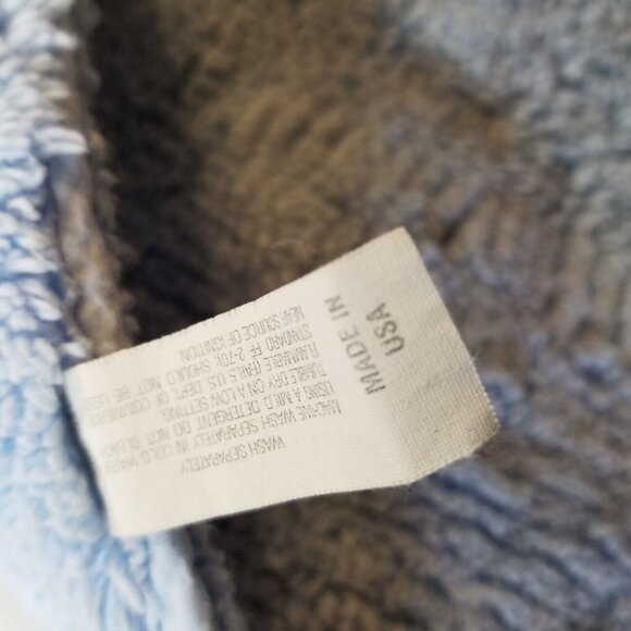 Vintage 80s Bathroom Mat Rug Heavy Cotton Washable Made in USA Blue - Picture 8 of 9